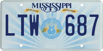 MS license plate LTW687