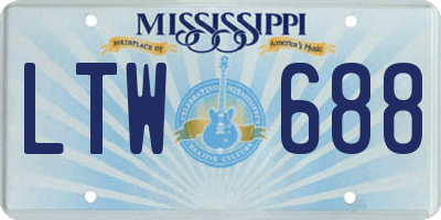 MS license plate LTW688
