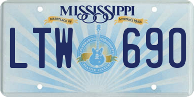 MS license plate LTW690