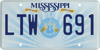 MS license plate LTW691