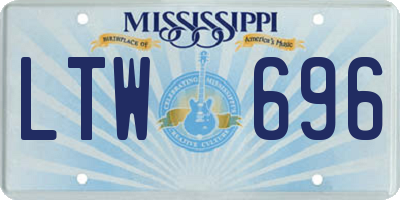 MS license plate LTW696