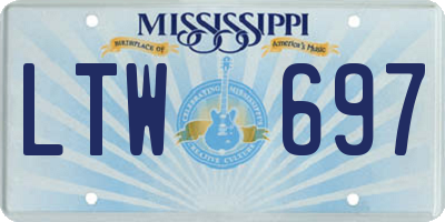 MS license plate LTW697