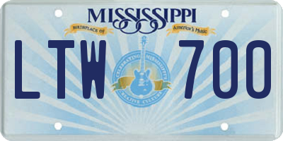 MS license plate LTW700
