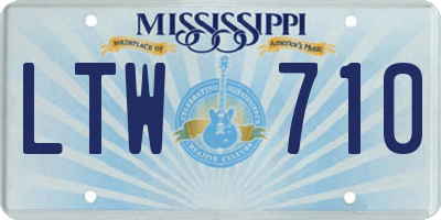 MS license plate LTW710