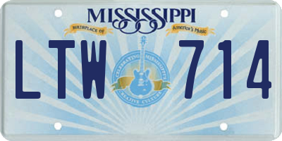 MS license plate LTW714