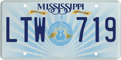 MS license plate LTW719