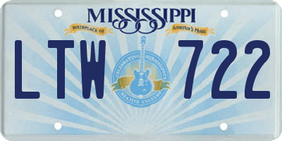 MS license plate LTW722