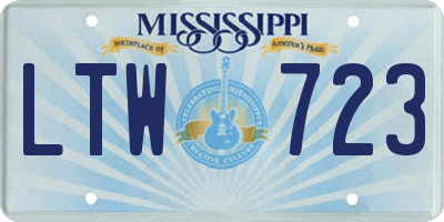 MS license plate LTW723