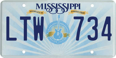 MS license plate LTW734