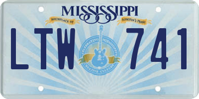 MS license plate LTW741