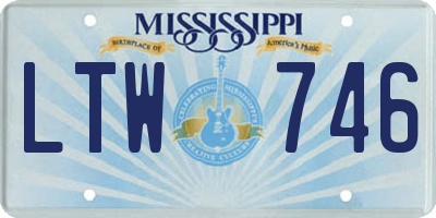 MS license plate LTW746