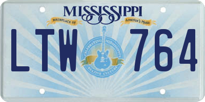 MS license plate LTW764