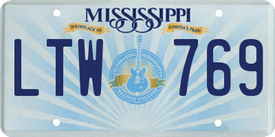 MS license plate LTW769
