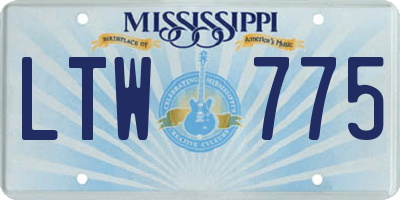 MS license plate LTW775