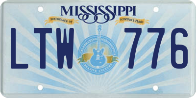 MS license plate LTW776