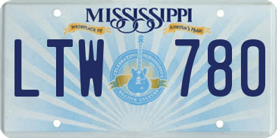 MS license plate LTW780