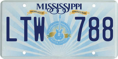 MS license plate LTW788