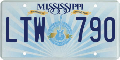 MS license plate LTW790