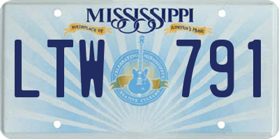 MS license plate LTW791