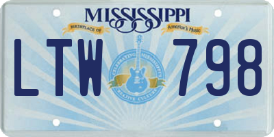 MS license plate LTW798