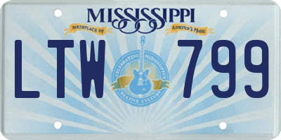 MS license plate LTW799