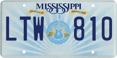MS license plate LTW810