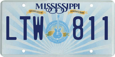 MS license plate LTW811