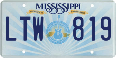 MS license plate LTW819