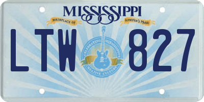 MS license plate LTW827