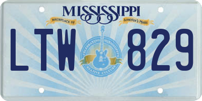 MS license plate LTW829