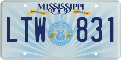 MS license plate LTW831