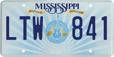 MS license plate LTW841