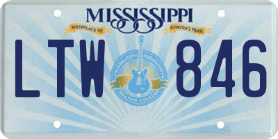 MS license plate LTW846