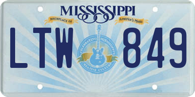 MS license plate LTW849