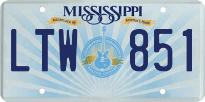 MS license plate LTW851