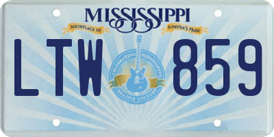 MS license plate LTW859