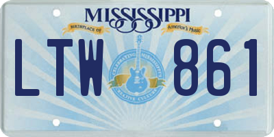MS license plate LTW861