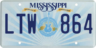 MS license plate LTW864