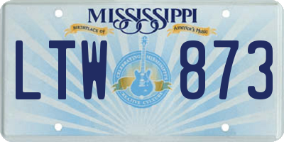 MS license plate LTW873
