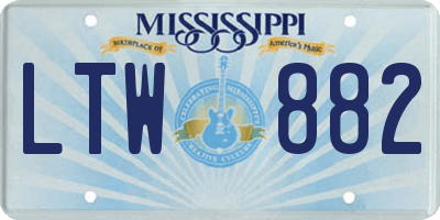 MS license plate LTW882