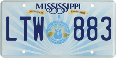 MS license plate LTW883