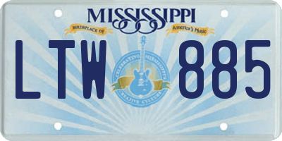MS license plate LTW885