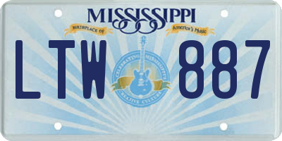 MS license plate LTW887