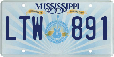 MS license plate LTW891