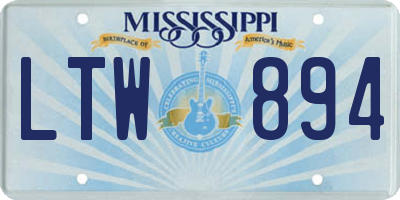 MS license plate LTW894