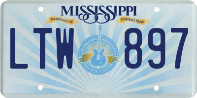 MS license plate LTW897