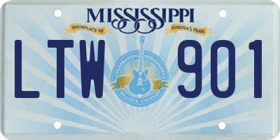MS license plate LTW901