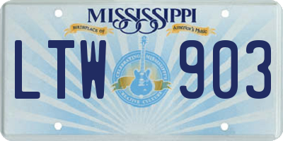 MS license plate LTW903