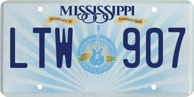 MS license plate LTW907