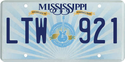 MS license plate LTW921